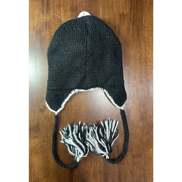 Penguin unisex boys girl size 4-16 winter hat multicolor with pompom ear flaps - Picture 2 of 4